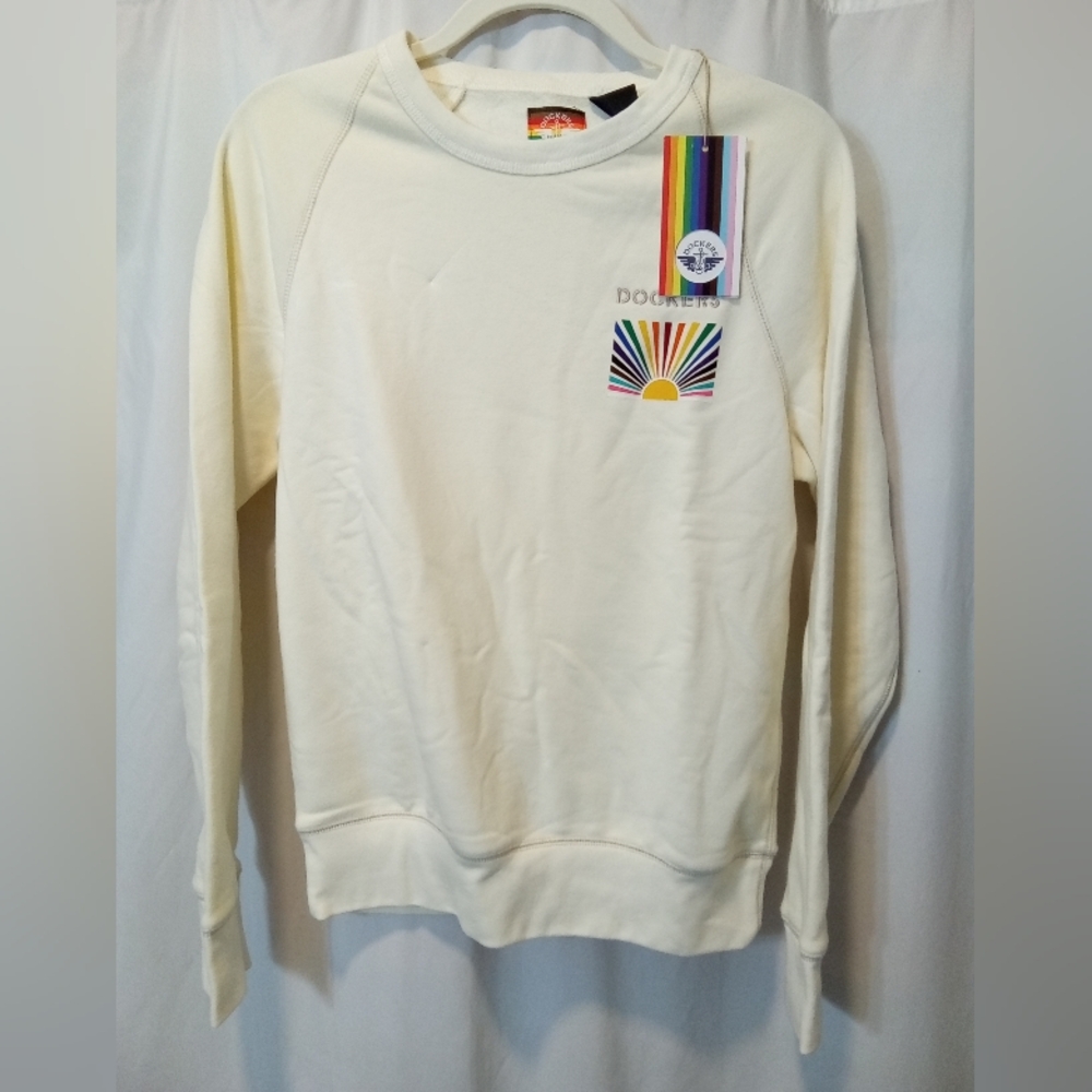 NWT Dockers Unisex Crewneck Special Edition Sweatshirt Rainbow Graphic    Love